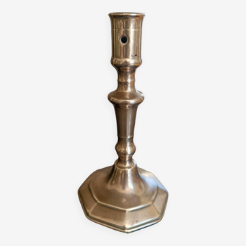 18th century copper-plated bronze candlestick