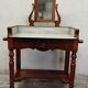 Antique dressing table/vanity unit in wood and marble