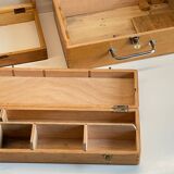 3 vintage dovetail wooden boxes