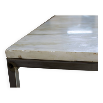 Table basse en marbre et chrome, 1970