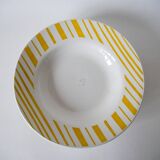 Lot of 4 hollow digoin sarreguemines yellow stripes 1950