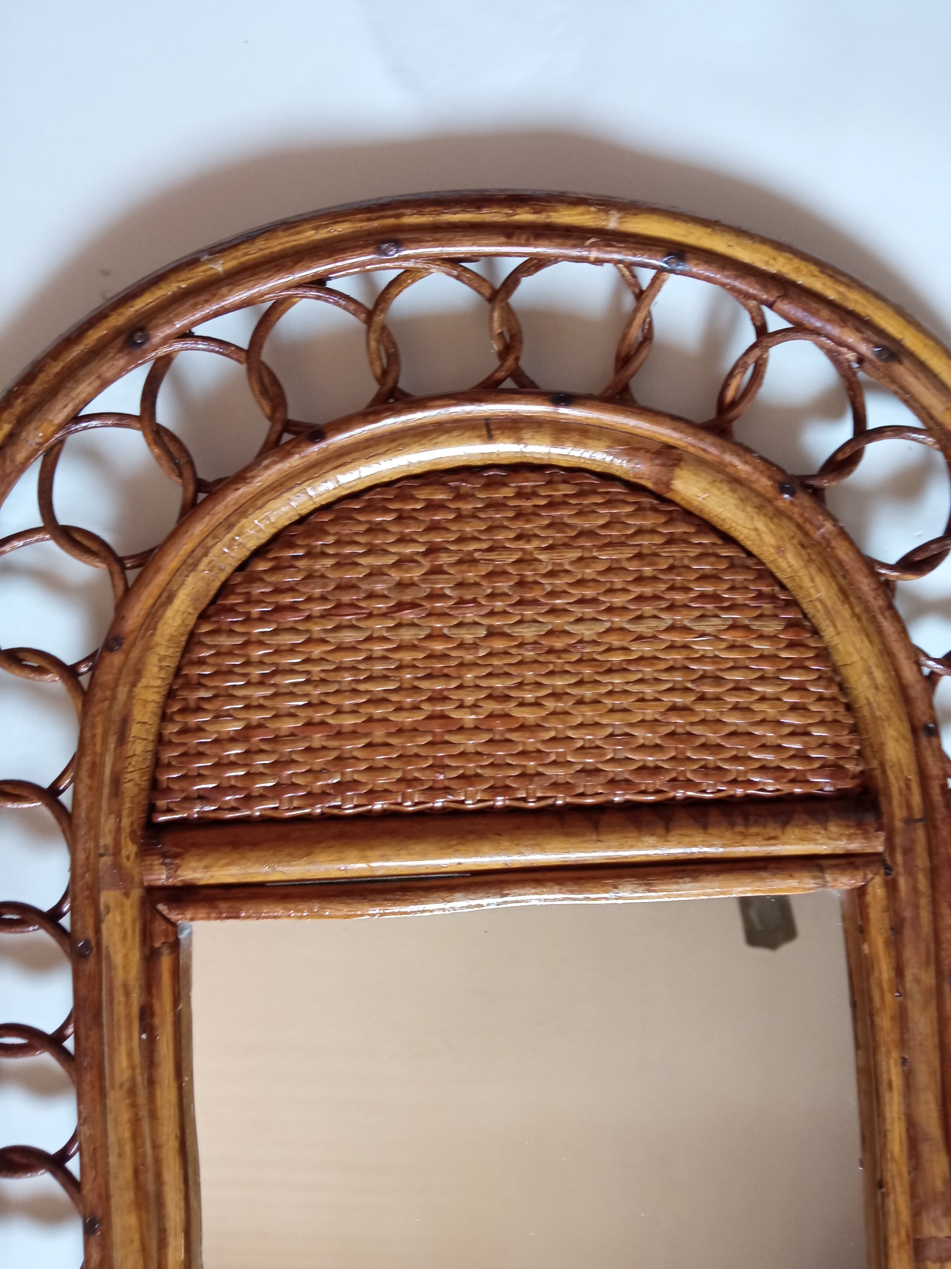 Miroir bambou vintage 35x55cm
