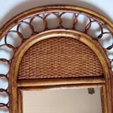 Vintage bamboo mirror 35x55cm