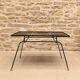 Modernist coffee table in metal and glass, 1950.