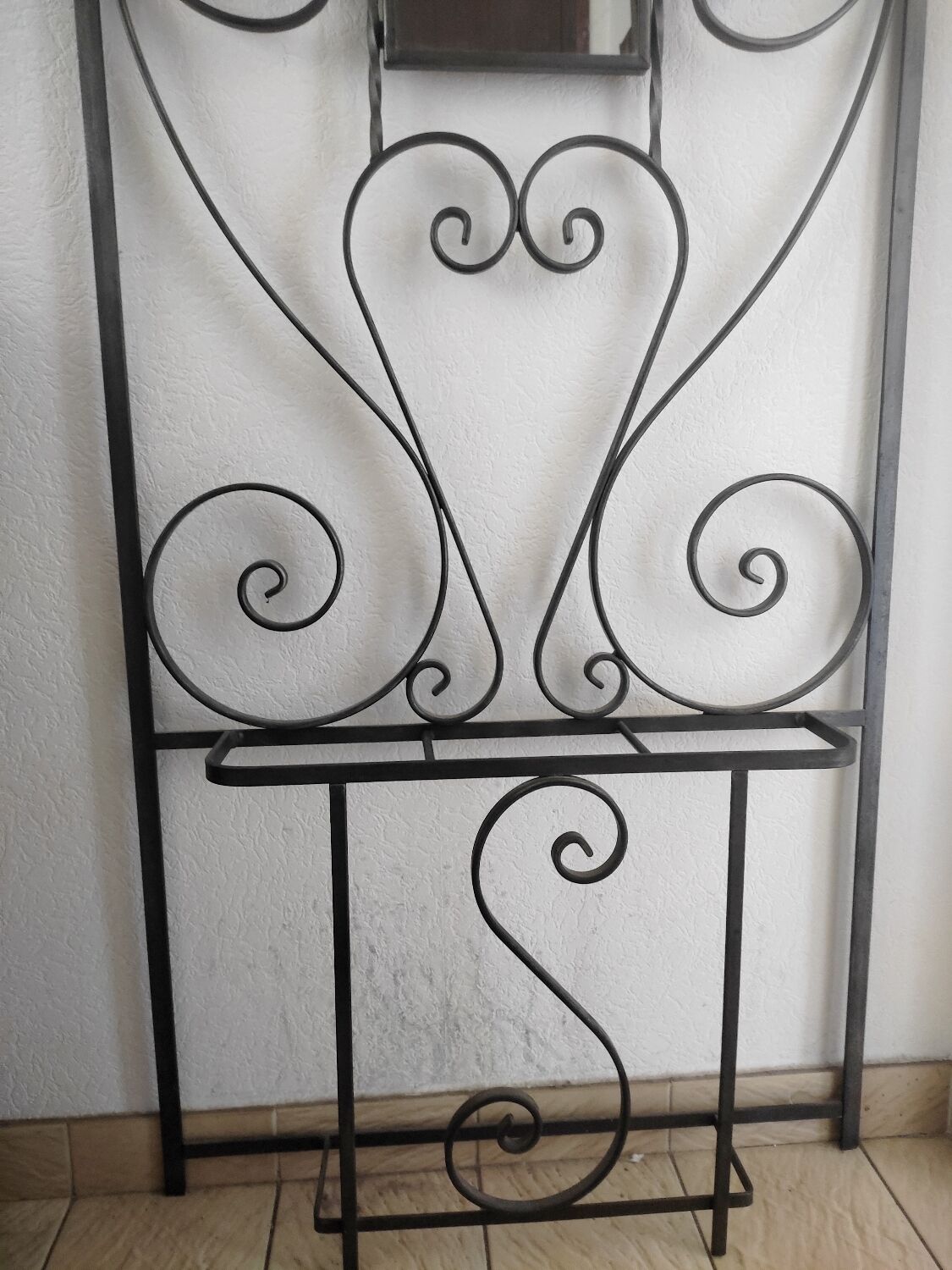 Wrought iron coat rack