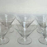 Set of 6 engraved glass cuts