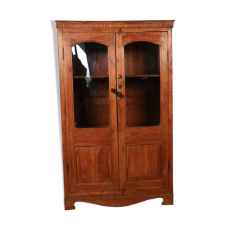 Ancienne vitrine bibliothèque art déco en teck birman