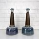 Pair of large blue table lamps Søholm Einar Johansen Denmark 1960s