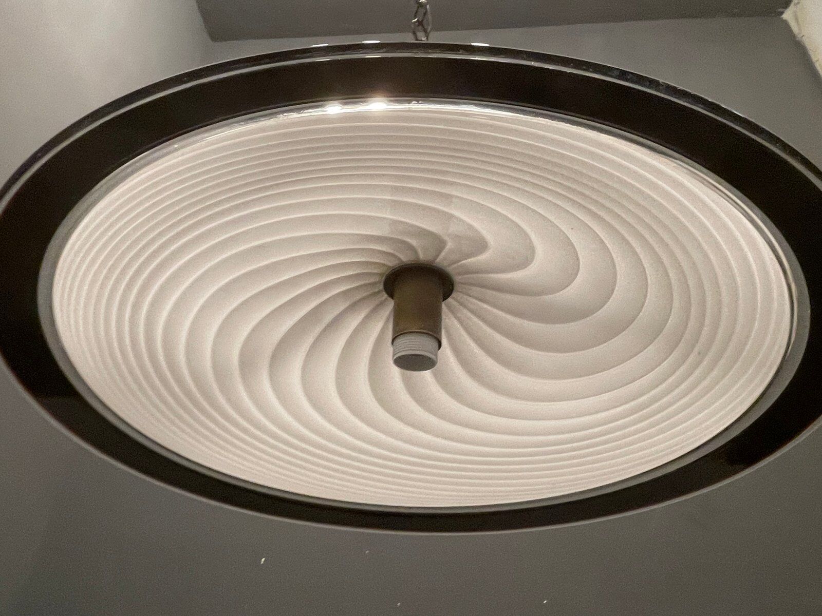 Italian Black and White Light Pendant in Murano Glass