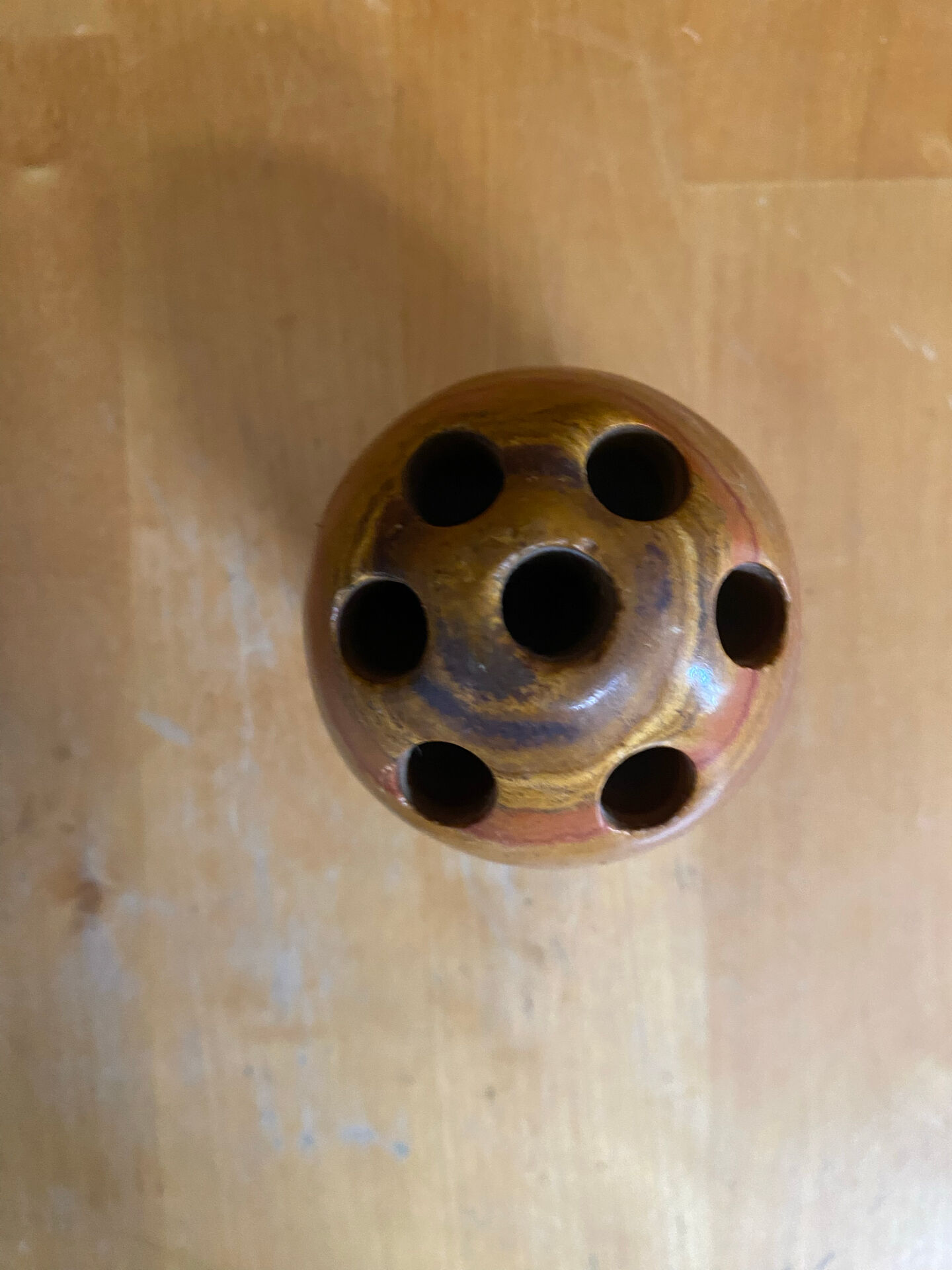 Vintage Hard Stone Onyx Egg Flower Holder