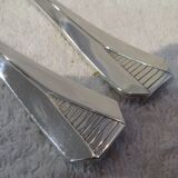 silver plated stew spoon and fork, Christofle Atlantide