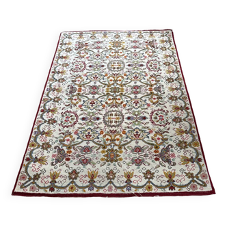Tunisian rug 220x143 beige wool background