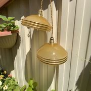Suspension duo frosted glass orange and golden electricity new