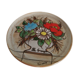 Assiette vallauris '' la grange'' fleurs