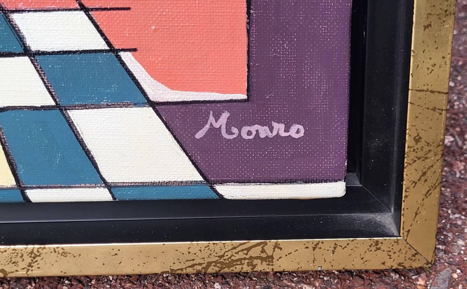 20th Century Vintage Abstract Oil on Canvas Signed Painting