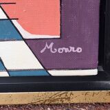 20th Century Vintage Abstract Oil on Canvas Signed Painting