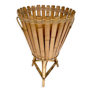 Porte-plante rotin vintage