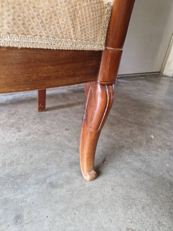 Fauteuil en acajou et placage d'acajou d'époque Restauration, vers 1820