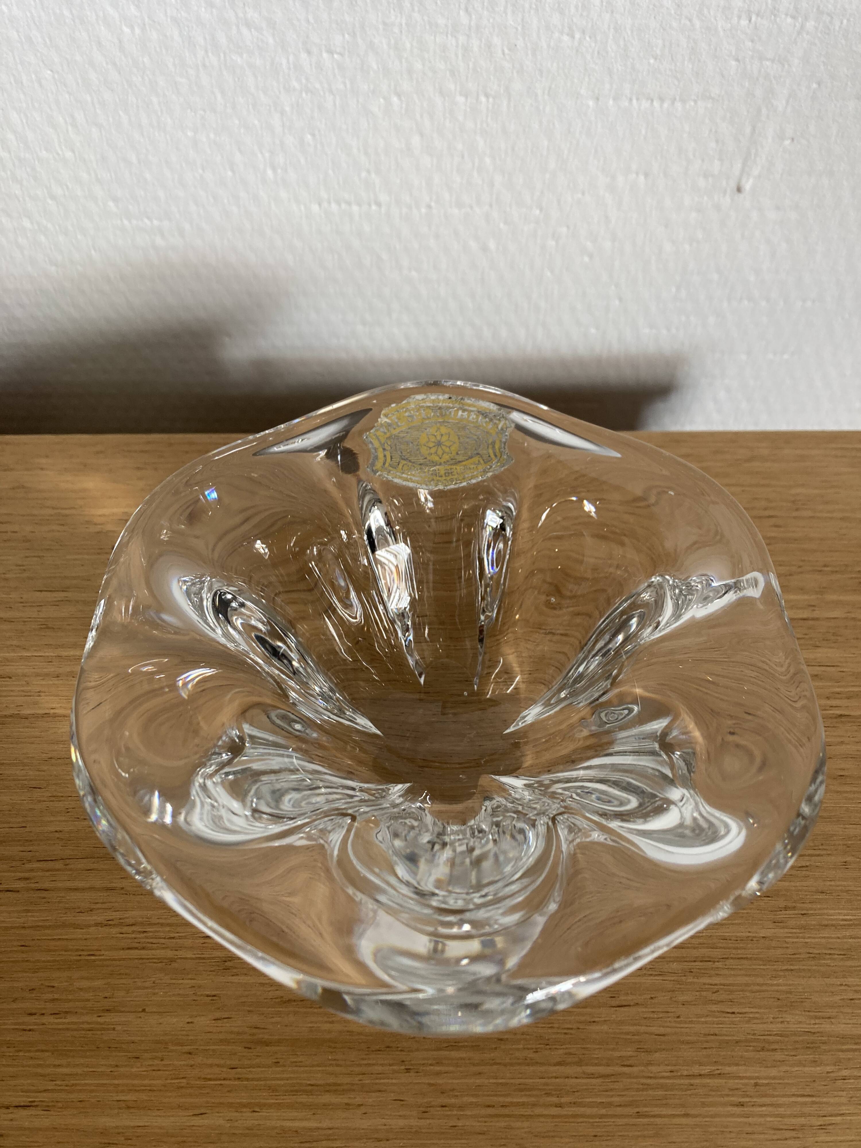 Val Saint Lambert crystal ashtray empty pocket