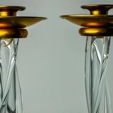 Pair of twisted Murano glass candlesticks, Italy, 1970