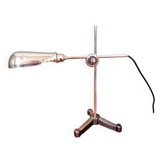 Chrome-plated and cast iron work lamp, CF Palmer & Co, London, 1920