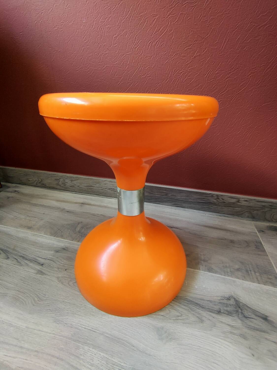 Orange diabolo stool from the 70s
