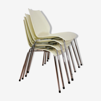 Lot de 4 chaises ivoire Maui par Vico Magistretti pour Kartell