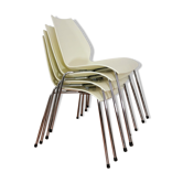 Lot de 4 chaises ivoire Maui par Vico Magistretti pour Kartell