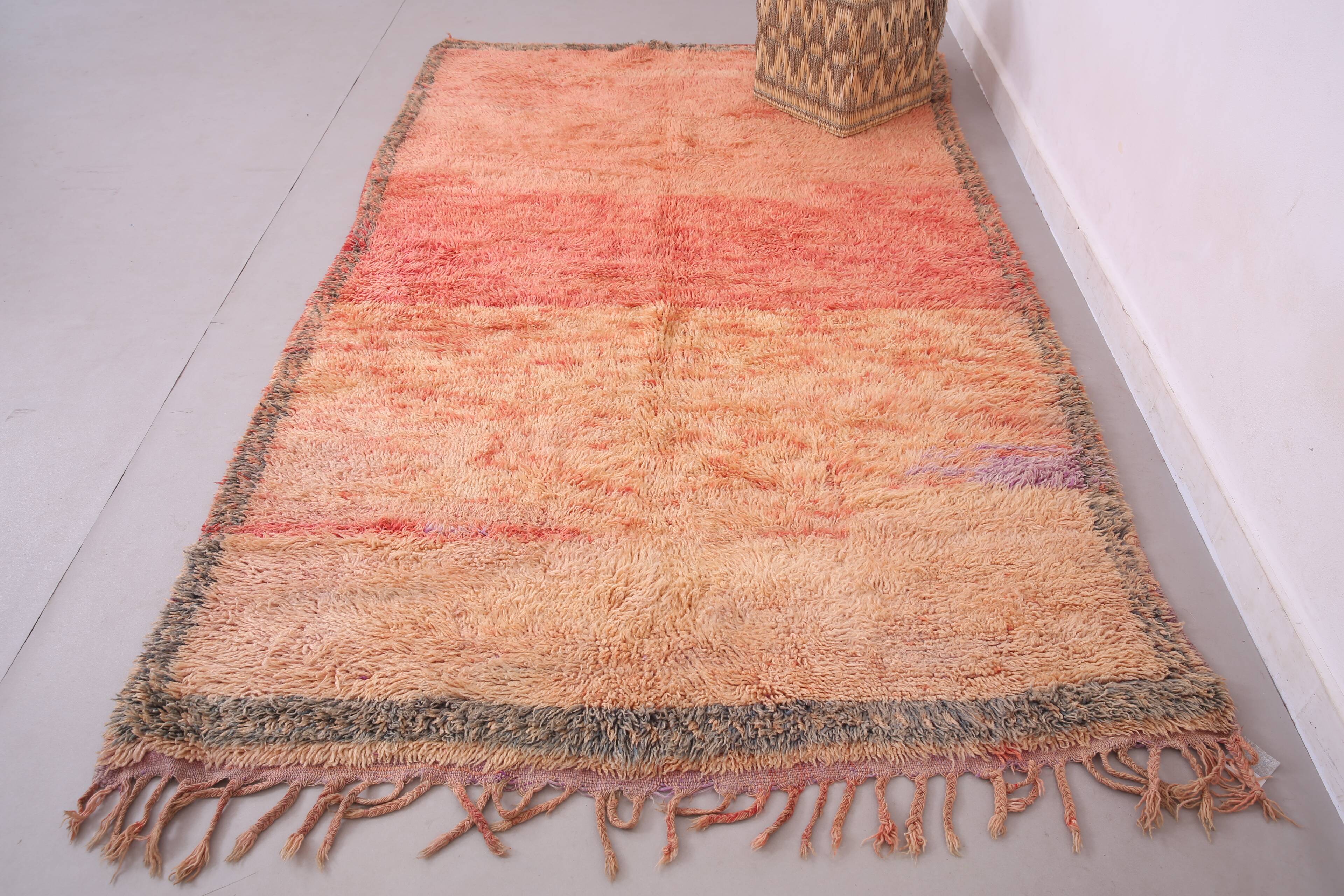 Peach Vintage Moroccan Rug 160 x 260 cm - Berber Wool Rug - Handmade Rug