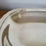 Plat couvert légumier en métal argenté