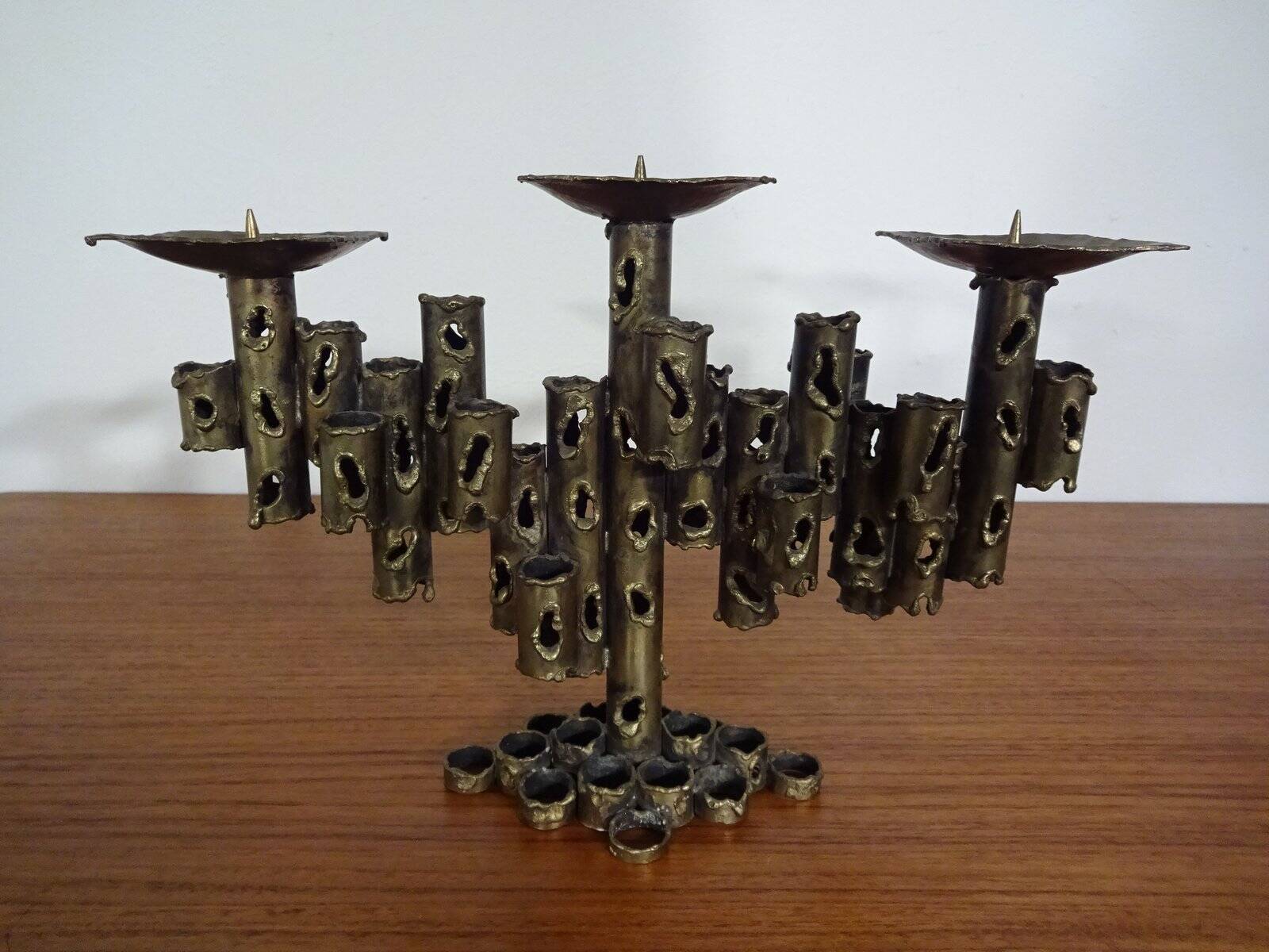 Brutalist Iron Candleholder, 1960s