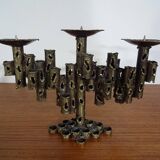 Brutalist Iron Candleholder, 1960s