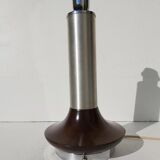 Wood and chrome metal design lamp 70s