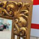 Antique 1960s gold-plated glass mirror