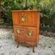 Vintage rattan and ceramic bar furniture
