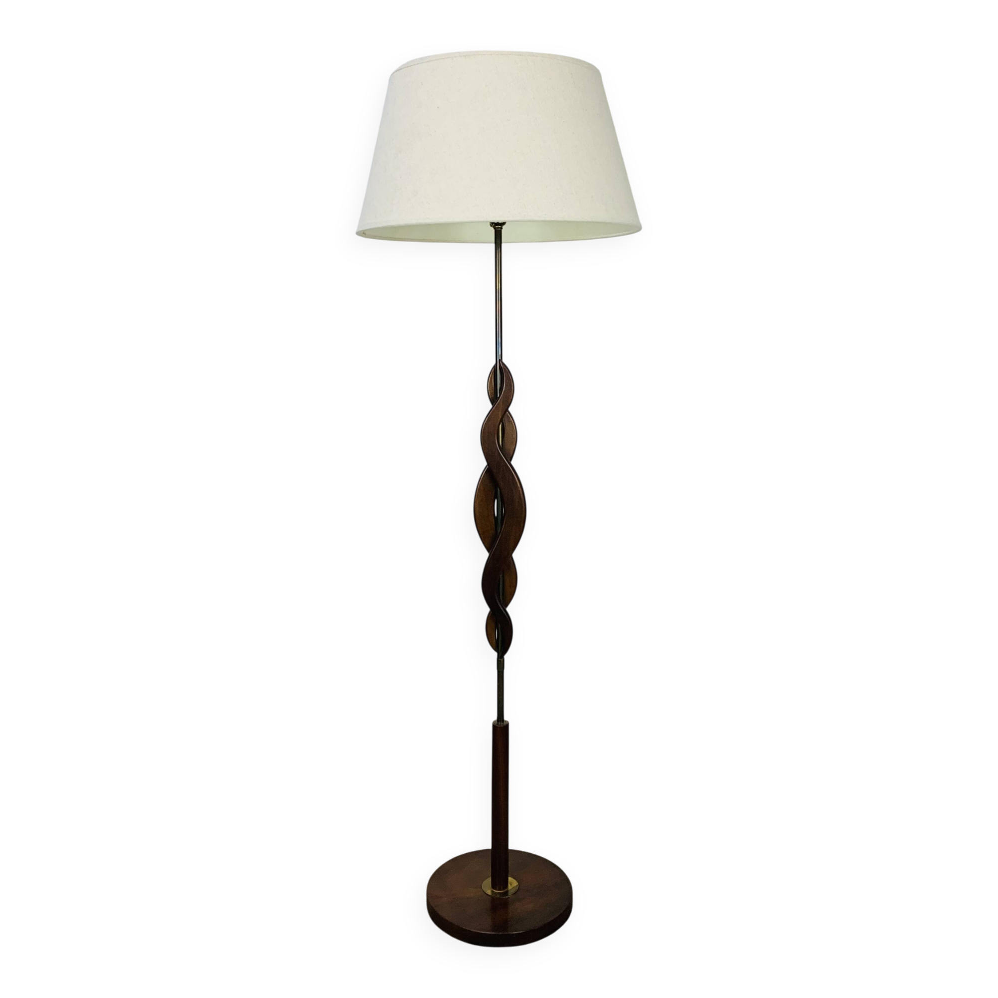 Scandinavian teak and brass floor lamp, 1960s