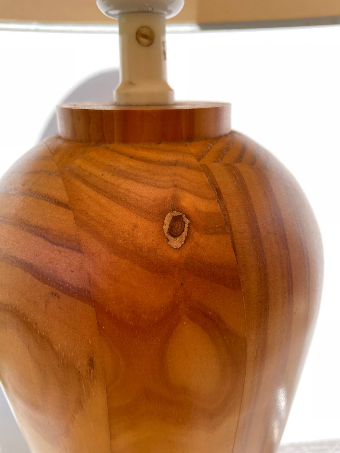 Large wooden lamp from IKEA, vintage design, 1980s