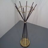 Italian copper and steel tubular coat rack, 1950s