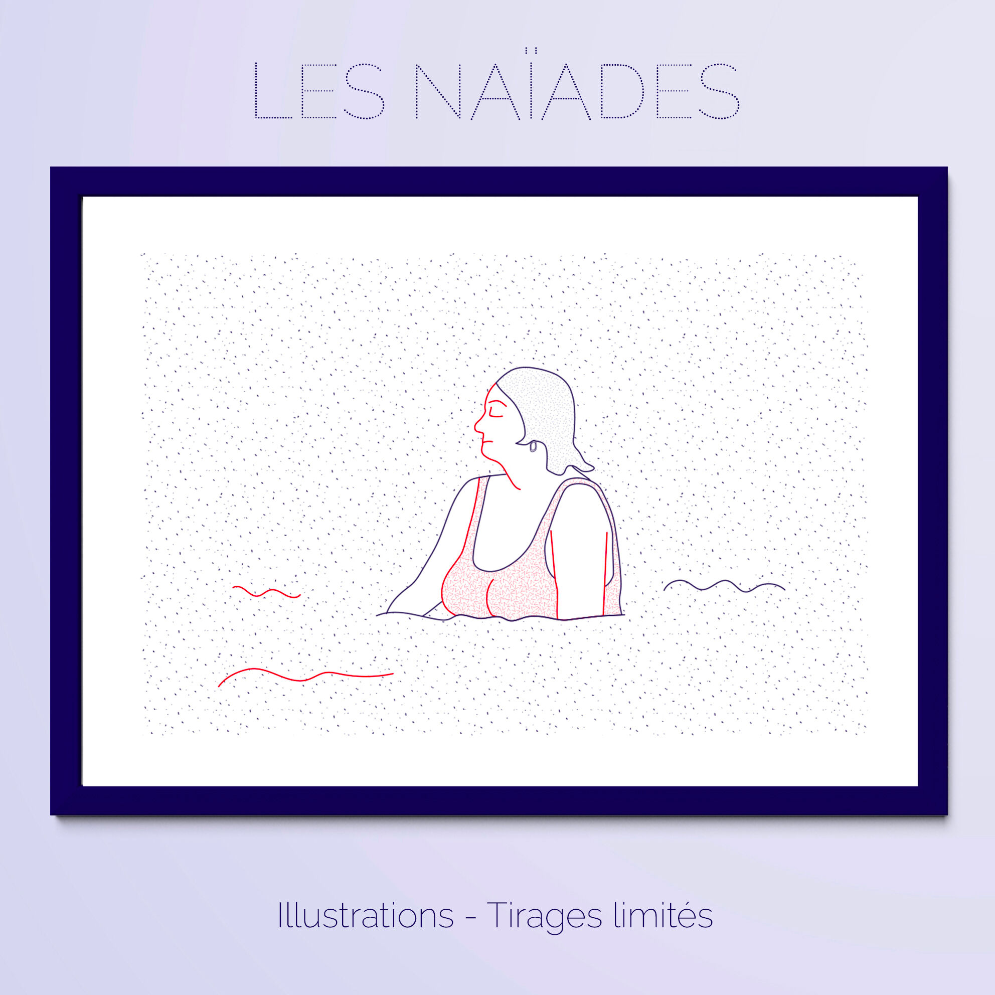 Illustration A4 naiade no. 5/8 brittany bather sea