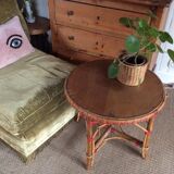 Rattan side table
