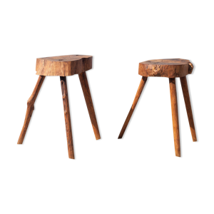 Paire de tabourets bois