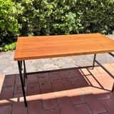 Metal and wood dining table for 6/8 people 145 cm vintage