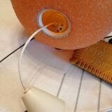 Orange granular resin ball pendant light, 1970
