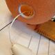 Orange granular resin ball pendant light, 1970