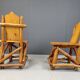 Vintage brutalist dining chairs, set of 4 - 1960s