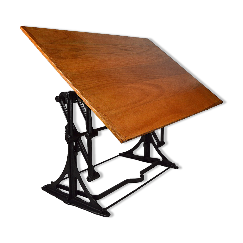 Table d'architecte industrielle ajustable en fonte, circa 1900 | Selency