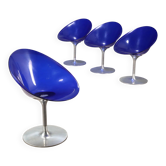 Chaises Kartell Eros design Philippe Starck aluminium Italie années 1990