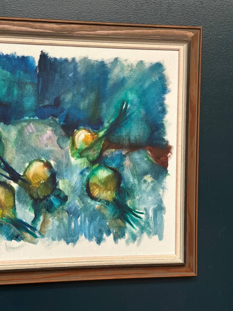 Original Swedish Oil on Canvas – "Abstract Composition" by Bergengren – Signed – Dated 1970 – Framed – 69 × 54 cm (27.2" × 21.3")
