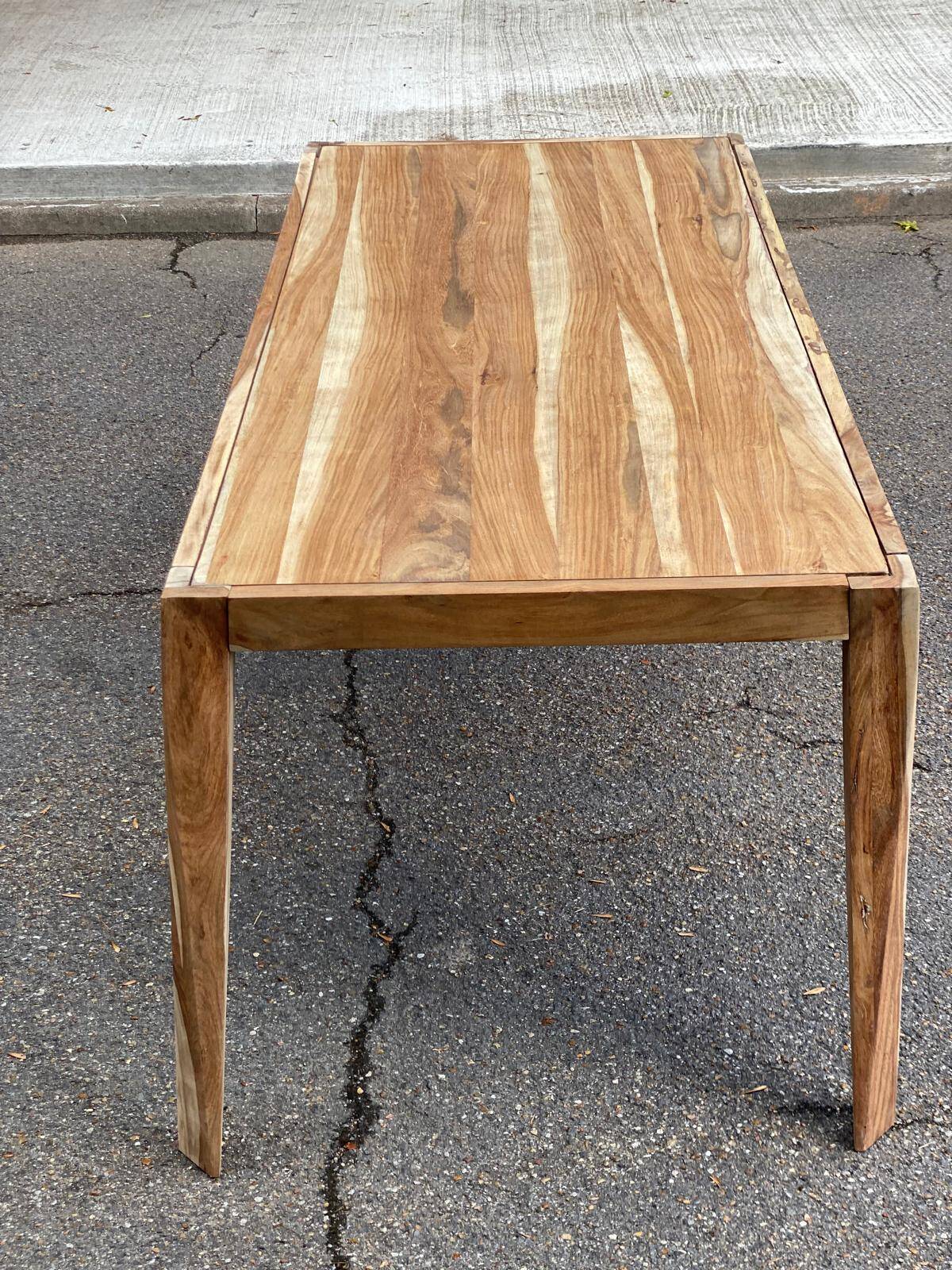 Dining table 175x80 renovated in raw solid acacia Tikamoon 6/8 people