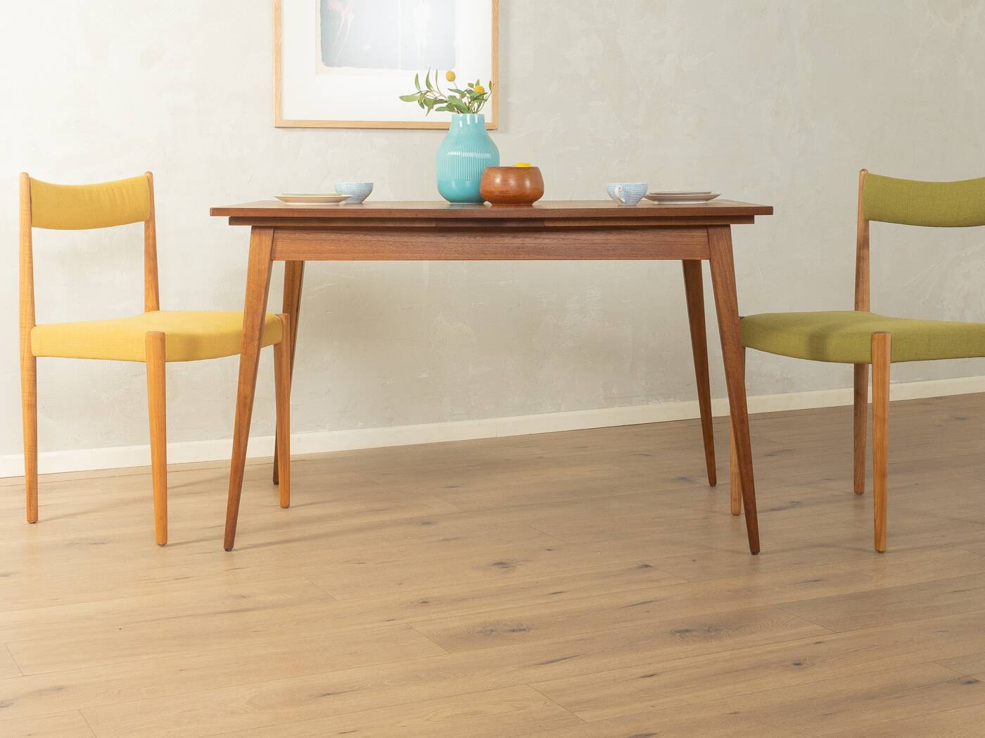 Elegant mid-century dining table with extension function, 1960s